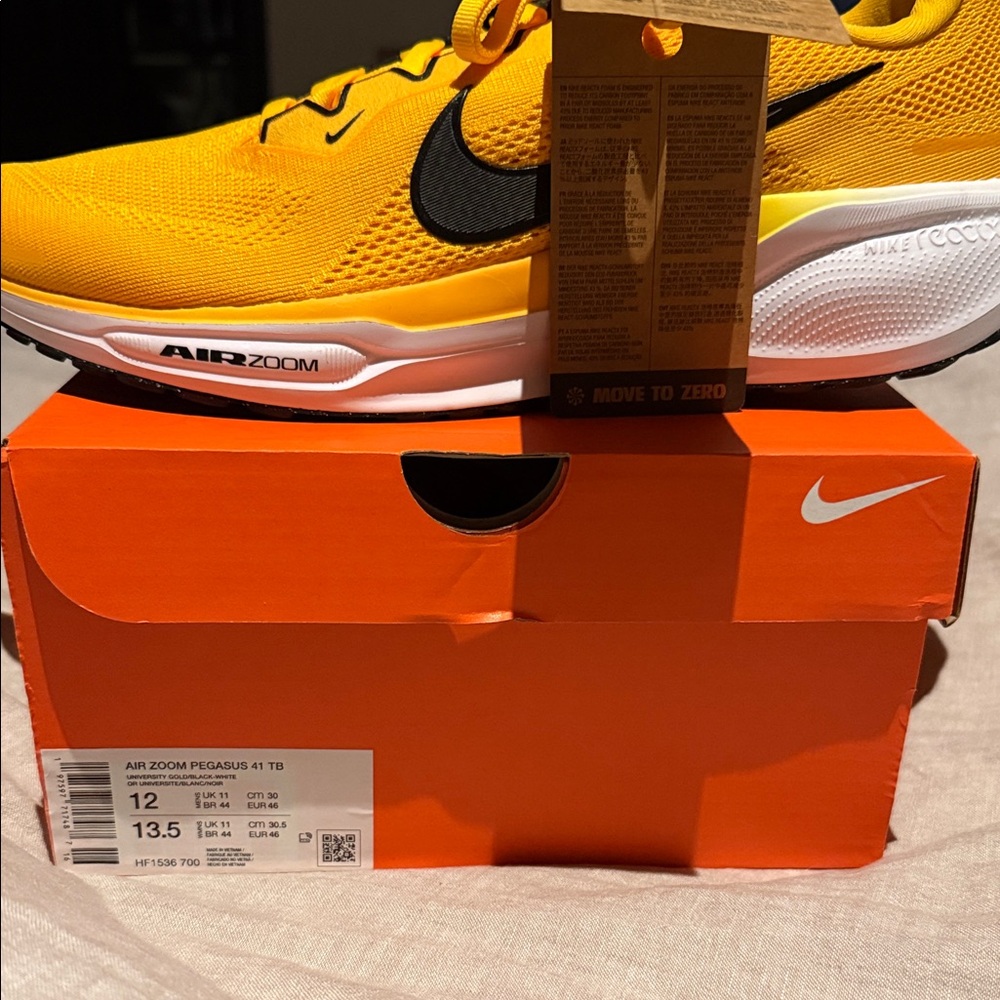 Nike Air Zoom Pegasus 41 TB in Bright Yellow with Black Swoosh